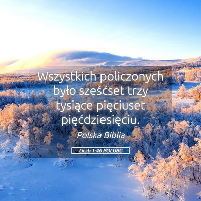 Picture 05 - Liczb 1:46 POLUBG - Wszystkich policzonych było sześćset trzy - Bible Verse Picture