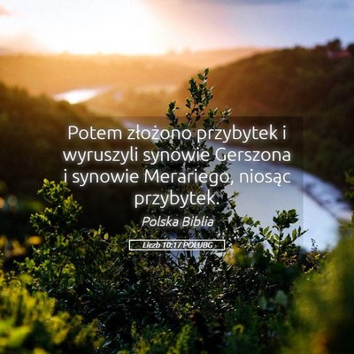 Picture 05 - Liczb 10:17 POLUBG - Potem złożono przybytek i wyruszyli synowie - Bible Verse Picture