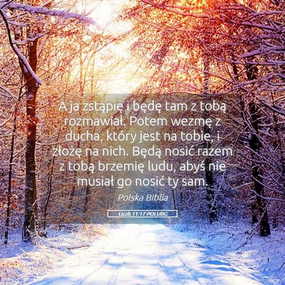 Picture 05 - Liczb 11:17 POLUBG - A ja zstąpię i będę tam z tobą rozmawiał. - Bible Verse Picture