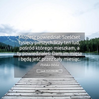 Picture 05 - Liczb 11:21 POLUBG - Mojżesz powiedział: Sześćset tysięcy - Bible Verse Picture