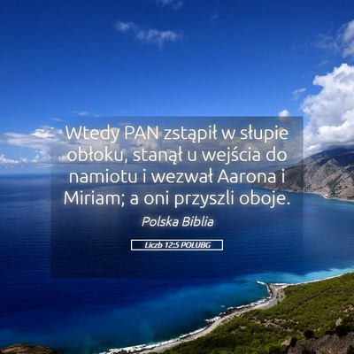 Picture 05 - Liczb 12:5 POLUBG - Wtedy PAN zstąpił w słupie obłoku, stanął u - Bible Verse Picture