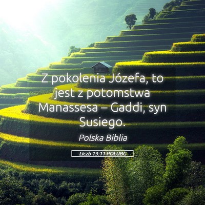 Picture 05 - Liczb 13:11 POLUBG - Z pokolenia Józefa, to jest z potomstwa - Bible Verse Picture
