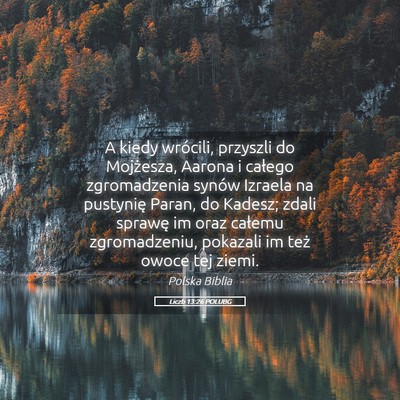 Picture 05 - Liczb 13:26 POLUBG - A kiedy wrócili, przyszli do Mojżesza, Aarona i - Bible Verse Picture