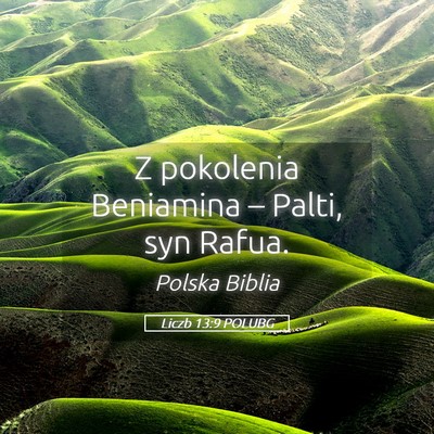 Picture 05 - Liczb 13:9 POLUBG - Z pokolenia Beniamina – Palti, syn - Bible Verse Picture