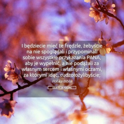 Picture 05 - Liczb 15:39 POLUBG - I będziecie mieć te frędzle, żebyście na nie - Bible Verse Picture