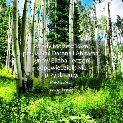 Picture 05 - Liczb 16:12 POLUBG - Wtedy Mojżesz kazał przywołać Datana i - Bible Verse Picture