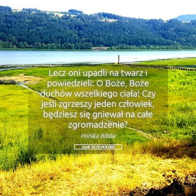 Picture 05 - Liczb 16:22 POLUBG - Lecz oni upadli na twarz i powiedzieli: O Boże, - Bible Verse Picture