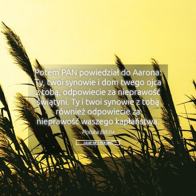Picture 05 - Liczb 18:1 POLUBG - Potem PAN powiedział do Aarona: Ty, twoi synowie - Bible Verse Picture