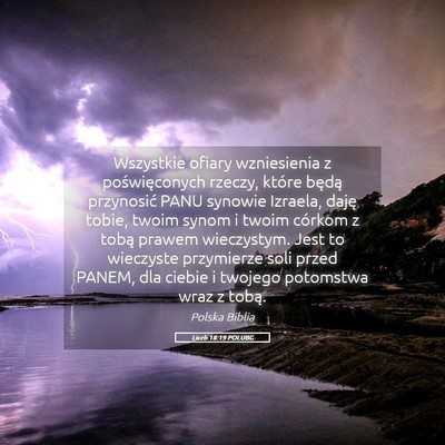Picture 05 - Liczb 18:19 POLUBG - Wszystkie ofiary wzniesienia z poświęconych - Bible Verse Picture