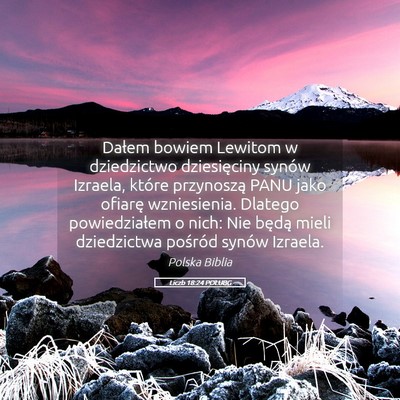 Picture 05 - Liczb 18:24 POLUBG - Dałem bowiem Lewitom w dziedzictwo dziesięciny - Bible Verse Picture