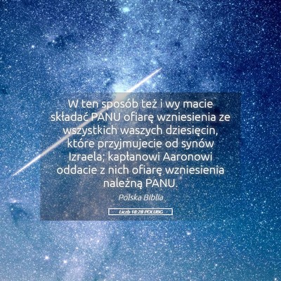 Picture 05 - Liczb 18:28 POLUBG - W ten sposób też i wy macie składać PANU - Bible Verse Picture