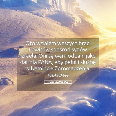 Picture 05 - Liczb 18:6 POLUBG - Oto wziąłem waszych braci Lewitów spośród - Bible Verse Picture