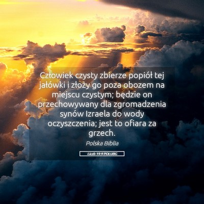 Picture 05 - Liczb 19:9 POLUBG - Człowiek czysty zbierze popiół tej jałówki i - Bible Verse Picture