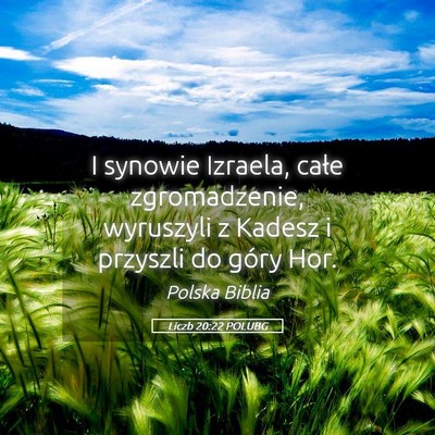 Picture 05 - Liczb 20:22 POLUBG - I synowie Izraela, całe zgromadzenie, wyruszyli - Bible Verse Picture