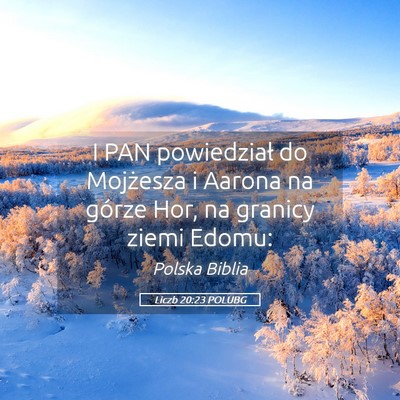 Picture 05 - Liczb 20:23 POLUBG - I PAN powiedział do Mojżesza i Aarona na górze - Bible Verse Picture