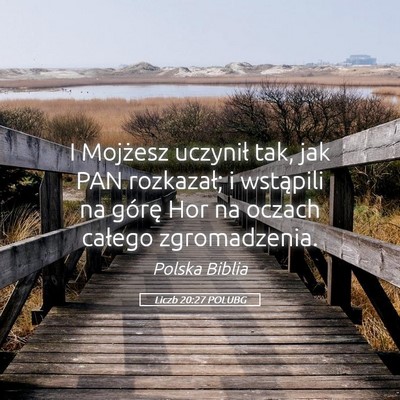 Picture 05 - Liczb 20:27 POLUBG - I Mojżesz uczynił tak, jak PAN rozkazał; i - Bible Verse Picture