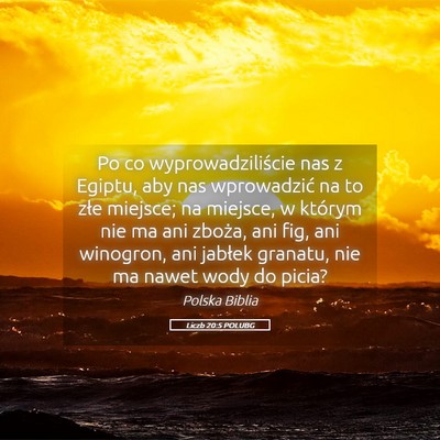 Picture 05 - Liczb 20:5 POLUBG - Po co wyprowadziliście nas z Egiptu, aby nas - Bible Verse Picture