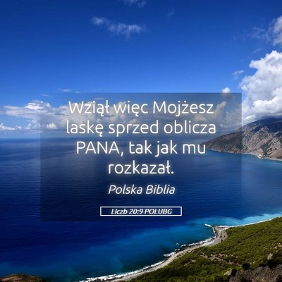 Picture 05 - Liczb 20:9 POLUBG - Wziął więc Mojżesz laskę sprzed oblicza - Bible Verse Picture