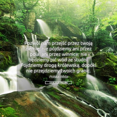 Picture 05 - Liczb 21:22 POLUBG - Pozwól nam przejść przez twoją ziemię; nie - Bible Verse Picture