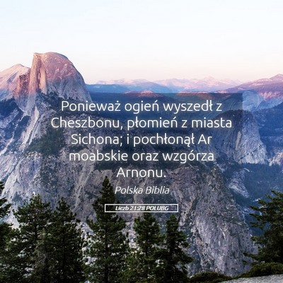 Picture 05 - Liczb 21:28 POLUBG - Ponieważ ogień wyszedł z Cheszbonu, płomień - Bible Verse Picture