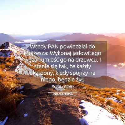 Picture 05 - Liczb 21:8 POLUBG - Wtedy PAN powiedział do Mojżesza: Wykonaj - Bible Verse Picture