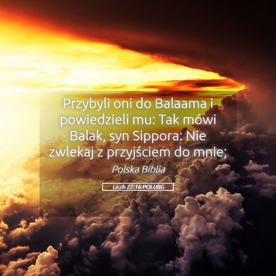 Picture 05 - Liczb 22:16 POLUBG - Przybyli oni do Balaama i powiedzieli mu: Tak - Bible Verse Picture
