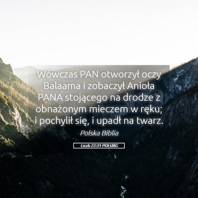 Picture 05 - Liczb 22:31 POLUBG - Wówczas PAN otworzył oczy Balaama i zobaczył - Bible Verse Picture