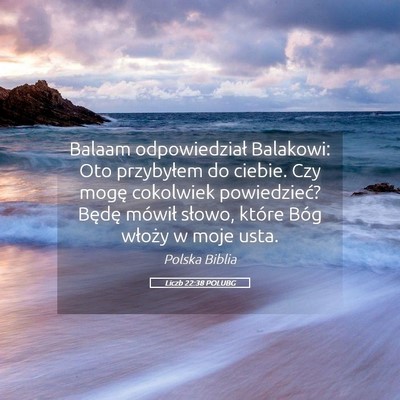Picture 05 - Liczb 22:38 POLUBG - Balaam odpowiedział Balakowi: Oto przybyłem do - Bible Verse Picture