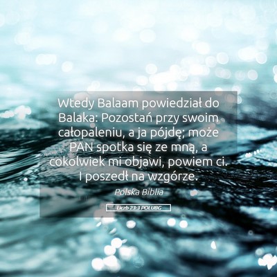 Picture 05 - Liczb 23:3 POLUBG - Wtedy Balaam powiedział do Balaka: Pozostań - Bible Verse Picture