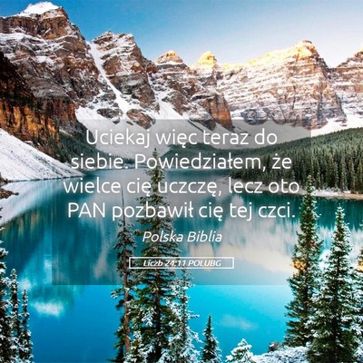 Picture 05 - Liczb 24:11 POLUBG - Uciekaj więc teraz do siebie. Powiedziałem, że - Bible Verse Picture