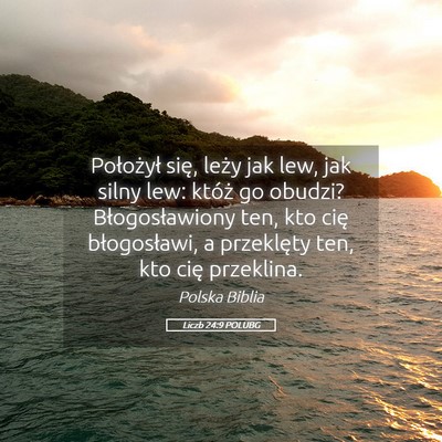 Picture 05 - Liczb 24:9 POLUBG - Położył się, leży jak lew, jak silny lew: - Bible Verse Picture