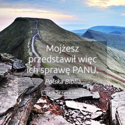 Picture 05 - Liczb 27:5 POLUBG - Mojżesz przedstawił więc ich sprawę - Bible Verse Picture