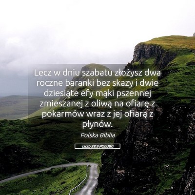 Picture 05 - Liczb 28:9 POLUBG - Lecz w dniu szabatu złożysz dwa roczne baranki - Bible Verse Picture