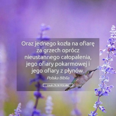 Picture 05 - Liczb 29:28 POLUBG - Oraz jednego kozła na ofiarę za grzech oprócz - Bible Verse Picture
