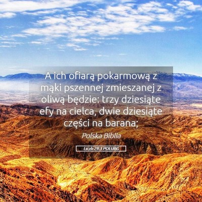 Picture 05 - Liczb 29:3 POLUBG - A ich ofiarą pokarmową z mąki pszennej - Bible Verse Picture