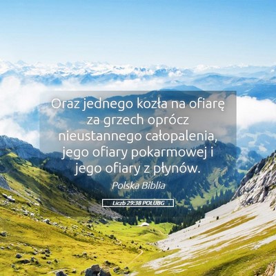 Picture 05 - Liczb 29:38 POLUBG - Oraz jednego kozła na ofiarę za grzech oprócz - Bible Verse Picture