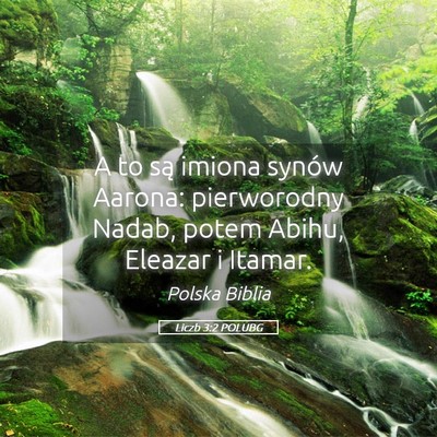 Picture 05 - Liczb 3:2 POLUBG - A to są imiona synów Aarona: pierworodny Nadab, - Bible Verse Picture