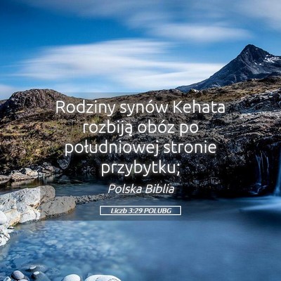 Picture 05 - Liczb 3:29 POLUBG - Rodziny synów Kehata rozbiją obóz po - Bible Verse Picture