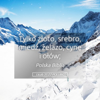 Picture 05 - Liczb 31:22 POLUBG - Tylko złoto, srebro, miedź, żelazo, cynę i - Bible Verse Picture