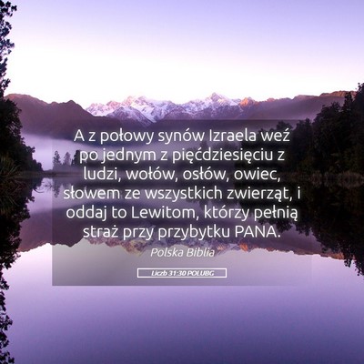 Picture 05 - Liczb 31:30 POLUBG - A z połowy synów Izraela weź po jednym z - Bible Verse Picture