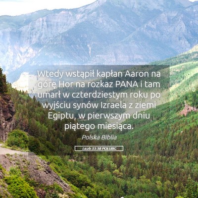 Picture 05 - Liczb 33:38 POLUBG - Wtedy wstąpił kapłan Aaron na górę Hor na - Bible Verse Picture