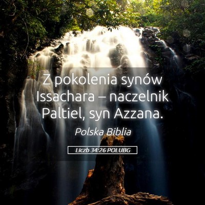 Picture 05 - Liczb 34:26 POLUBG - Z pokolenia synów Issachara – naczelnik - Bible Verse Picture