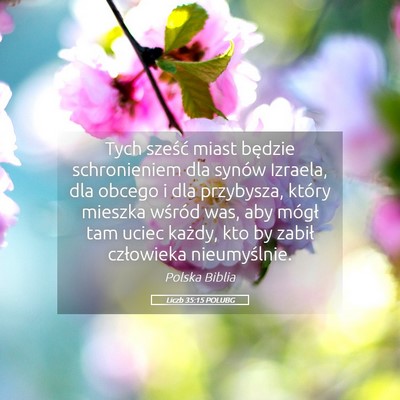 Picture 05 - Liczb 35:15 POLUBG - Tych sześć miast będzie schronieniem dla - Bible Verse Picture