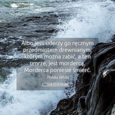 Picture 05 - Liczb 35:18 POLUBG - Albo jeśli uderzy go ręcznym przedmiotem - Bible Verse Picture