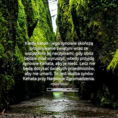 Picture 05 - Liczb 4:15 POLUBG - Kiedy Aaron i jego synowie skończą przykrywanie - Bible Verse Picture