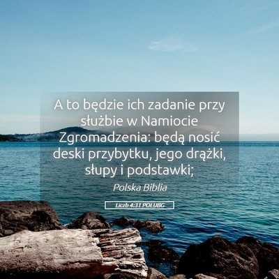 Picture 05 - Liczb 4:31 POLUBG - A to będzie ich zadanie przy służbie w - Bible Verse Picture