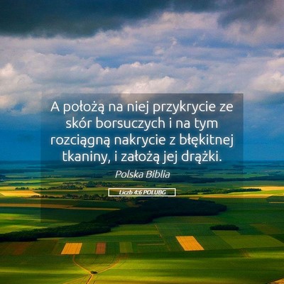 Picture 05 - Liczb 4:6 POLUBG - A położą na niej przykrycie ze skór - Bible Verse Picture