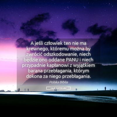 Picture 05 - Liczb 5:8 POLUBG - A jeśli człowiek ten nie ma krewnego, któremu - Bible Verse Picture