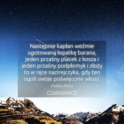 Picture 05 - Liczb 6:19 POLUBG - Następnie kapłan weźmie ugotowaną łopatkę - Bible Verse Picture