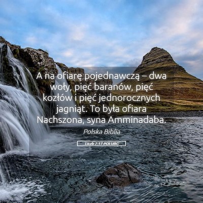 Picture 05 - Liczb 7:17 POLUBG - A na ofiarę pojednawczą – dwa woły, pięć - Bible Verse Picture